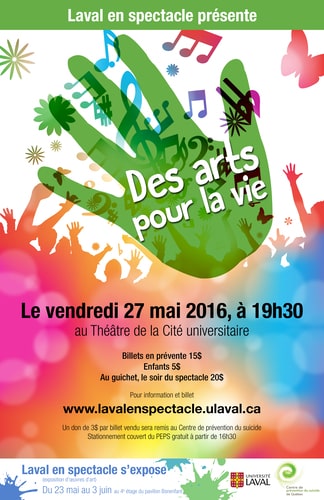 Affiche promotionnelle 2016 sous la thématique: Des arts pour la vie.