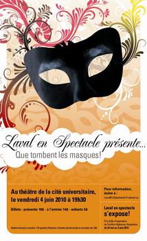 Affiche promotionnelle 2015 sous la thématique: Que tombent es masque!